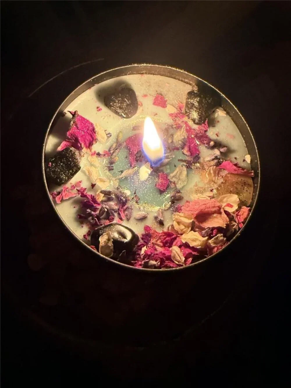 Crystal Candle, Healing Energy Protection Gift, Mindful Intentions